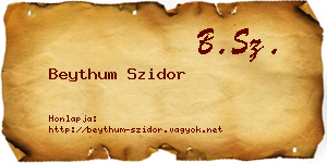 Beythum Szidor névjegykártya